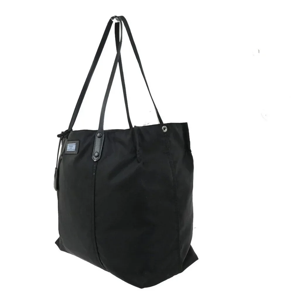 PRADA MILANO Etiquette Tote Bag Nylon Leather Black Italy 33CA290 - Picture 4 of 14